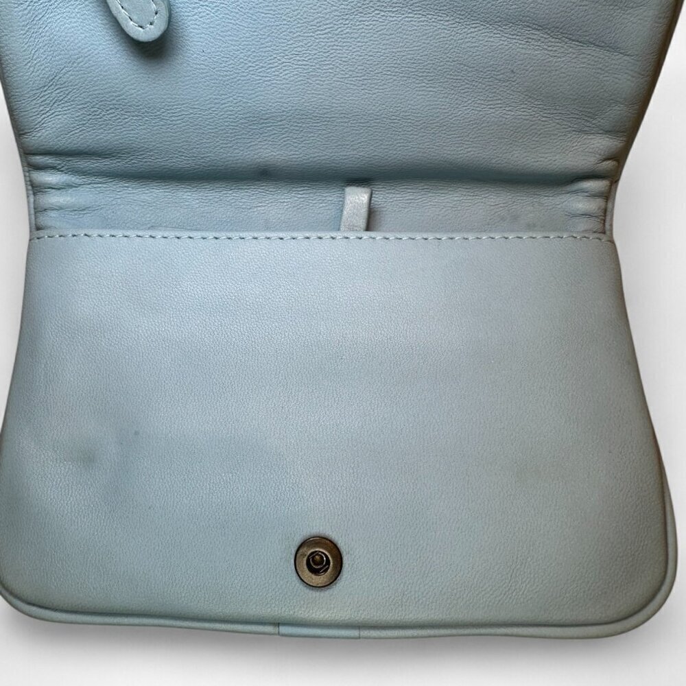 Bottega Veneta Intrecciato Leather Compact Bi-Fold Wallet - Light Blue - Picture 15 of 16